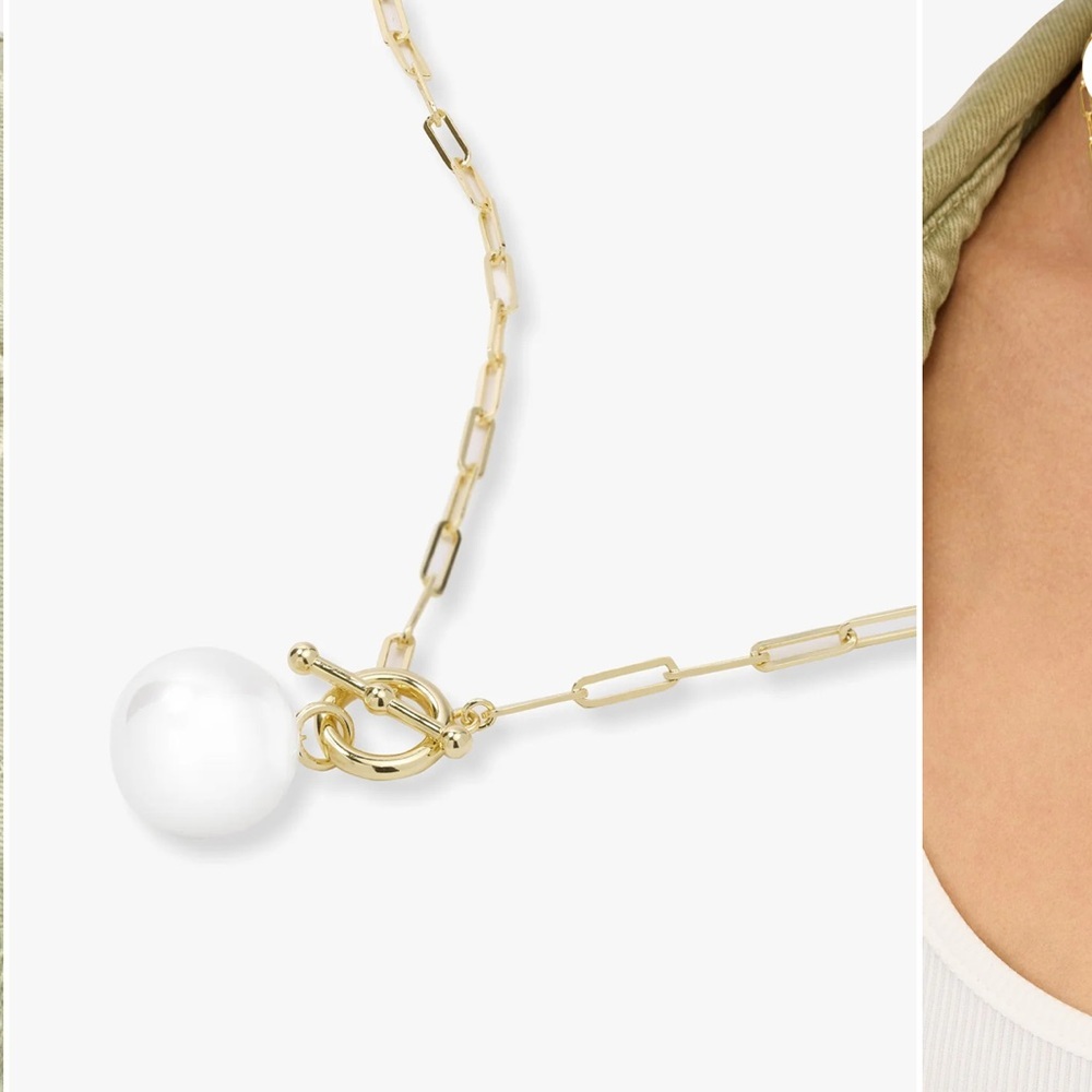 Melinda Maria Gold Life’s a ball pearl pendant necklace NEW - Picture 4 of 6